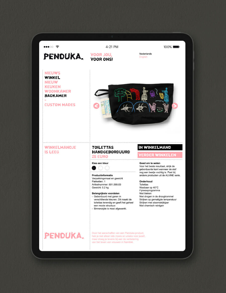 PENDUKA webshop ipad