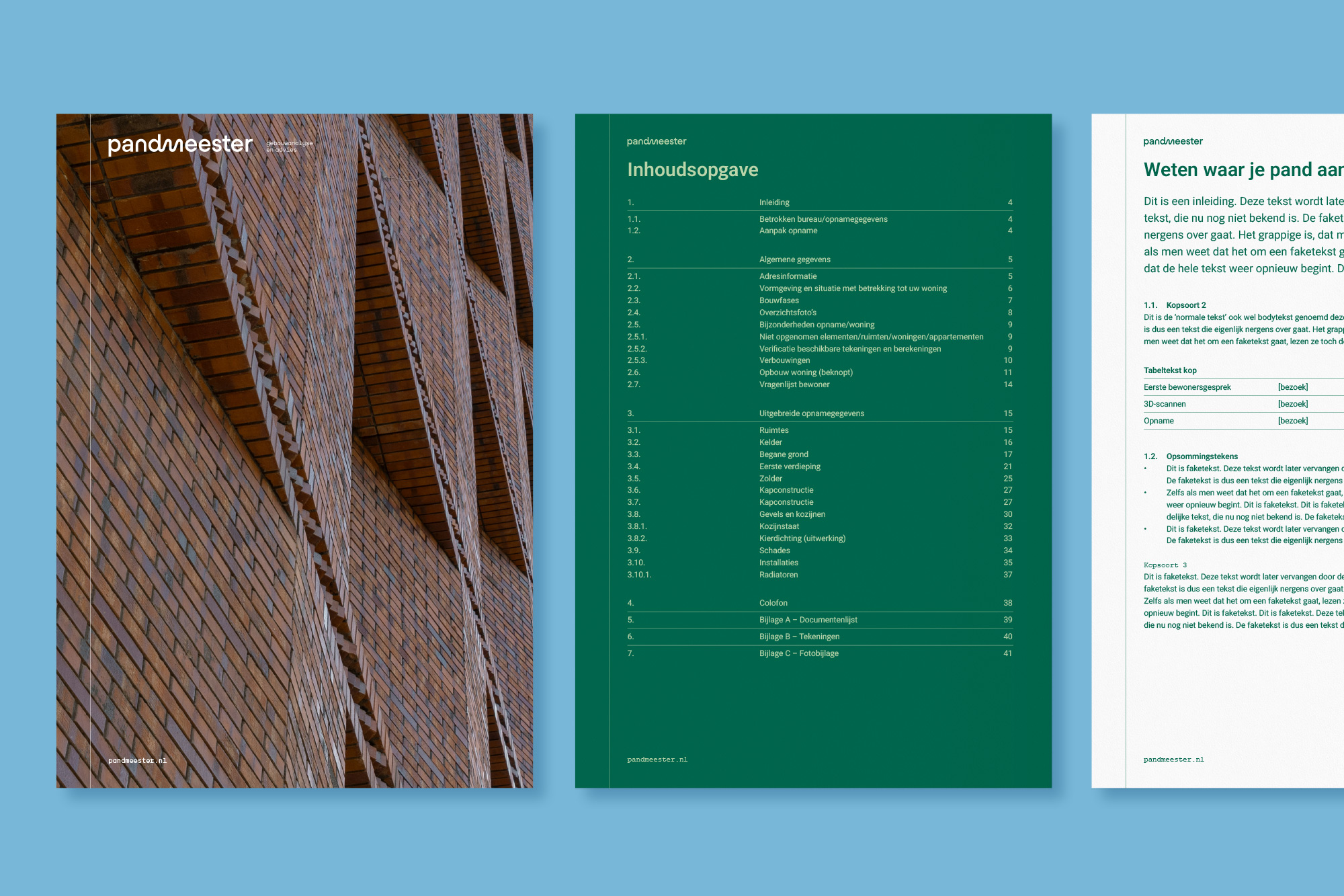 Pandmeester Rapportage Gebouw