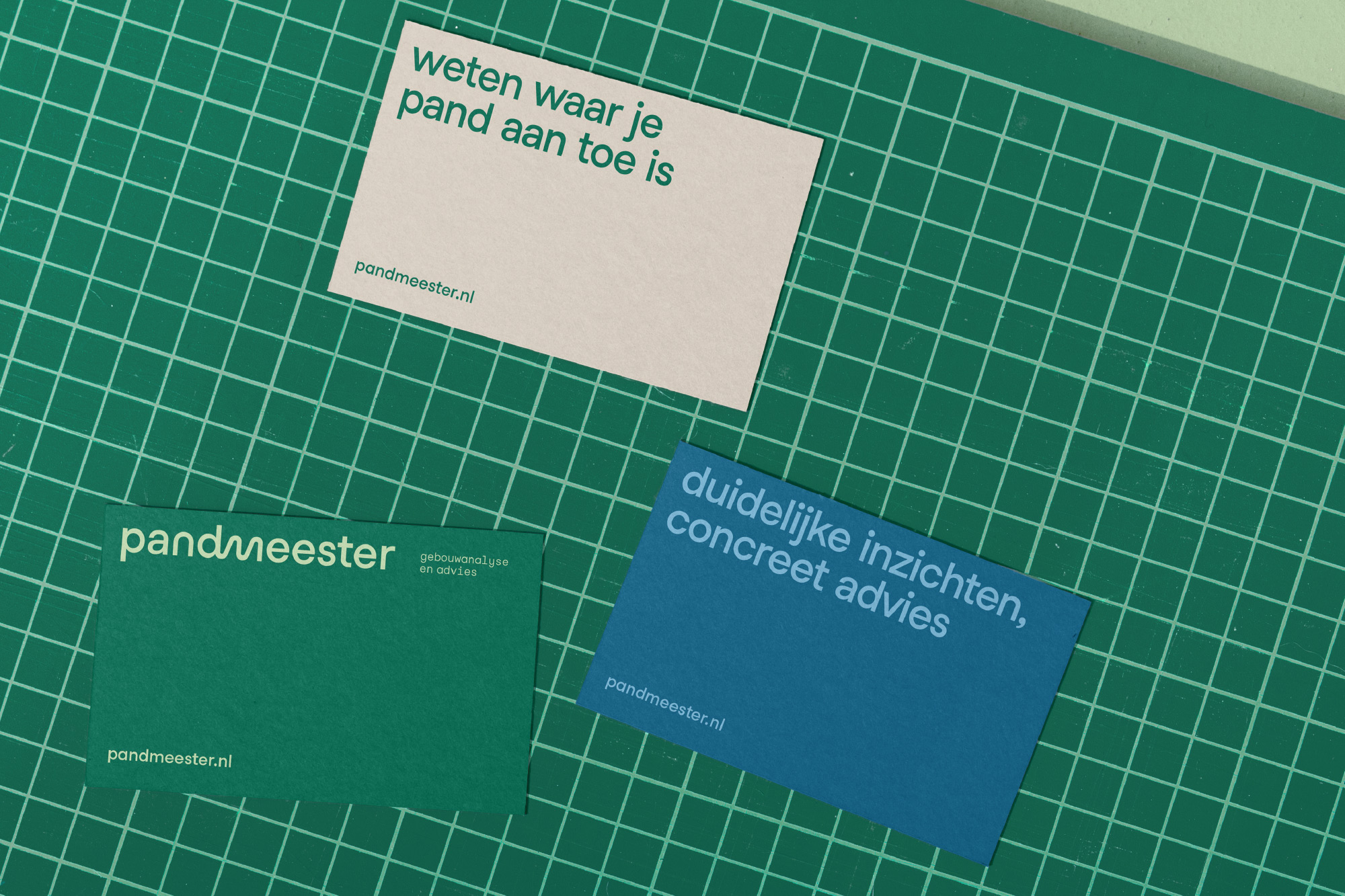 Pandmeester Visitekaartjes mat